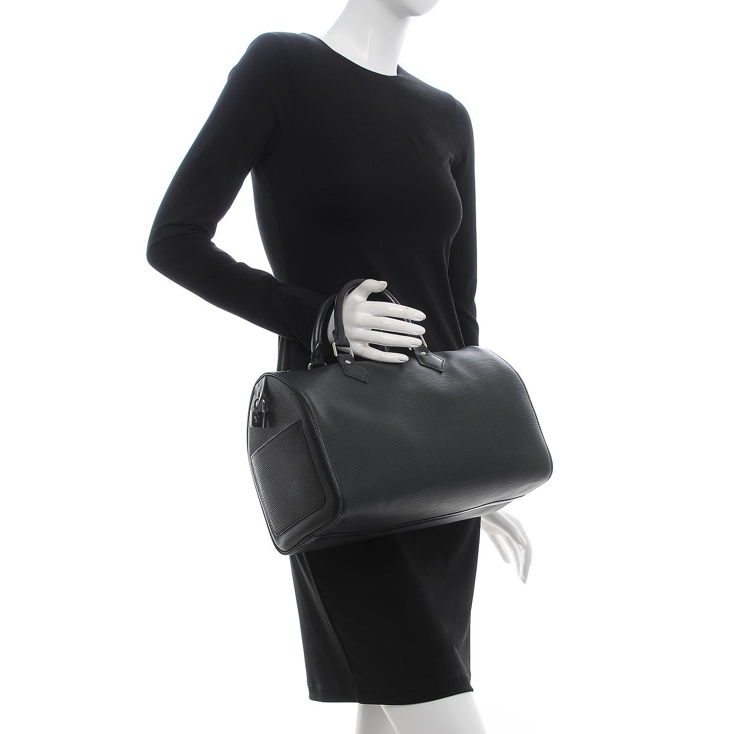 Louis Vuitton Epi Speedy 30 Black 2 of 7