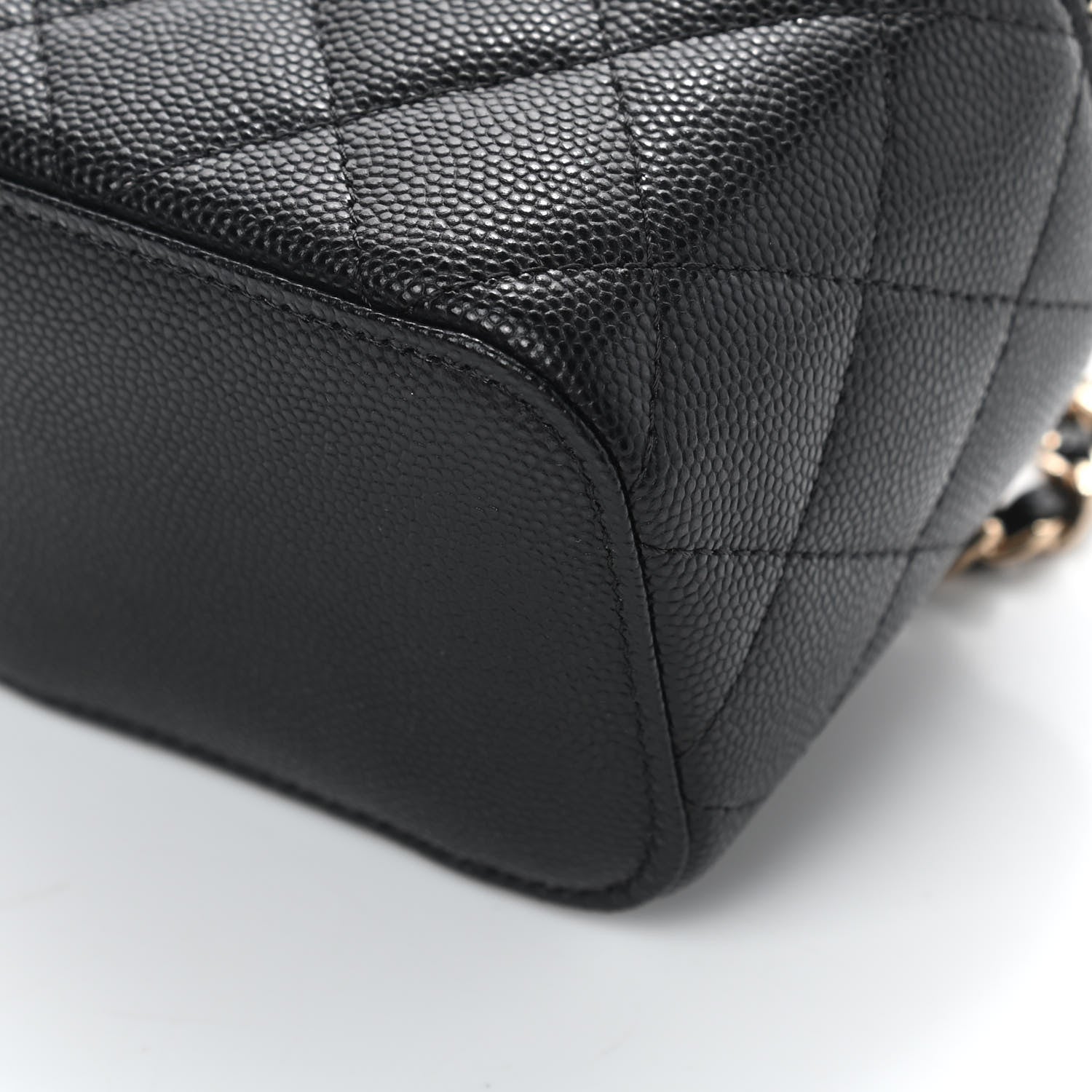 Chanel Caviar Quilted Mini Vanity Case With Chain Black 9 of 10