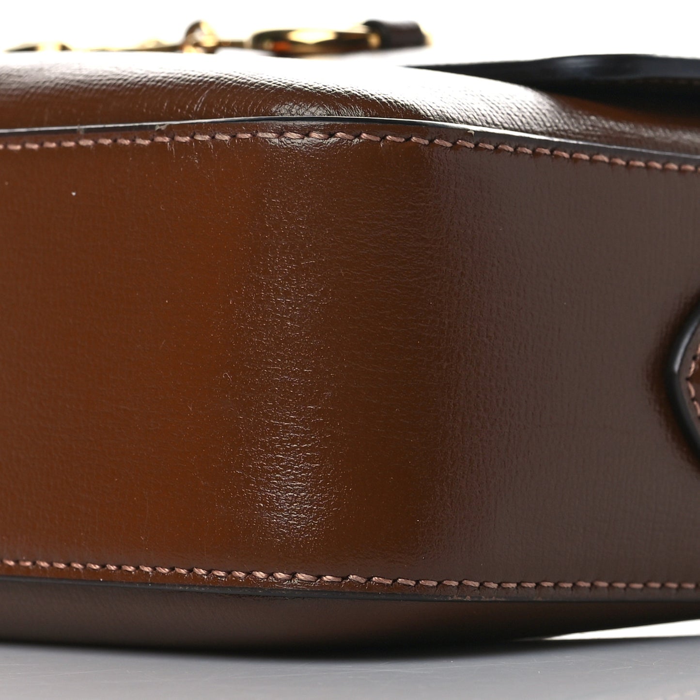 Azalea Calfskin Small Horsebit 1955 Shoulder Bag Brown Sugar