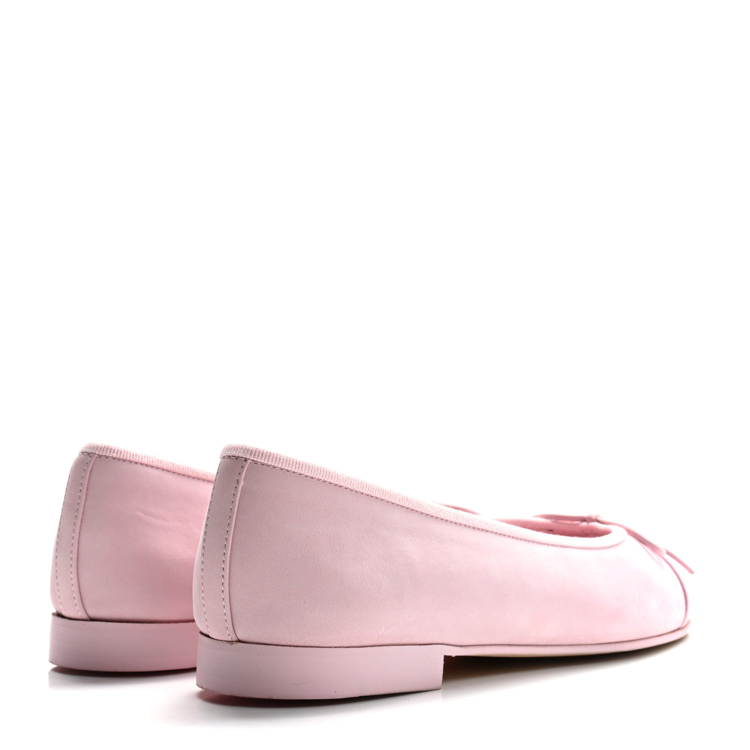 Chanel Suede Calfskin Cap Toe CC Ballerina Flats 36.5 Light Pink 5 of 10