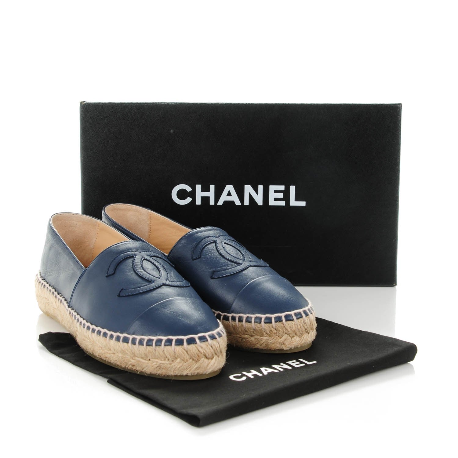 Chanel Lambskin CC Espadrilles 36 Dark Navy 9 of 9