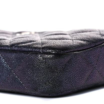 Chanel Iridescent Caviar Quilted Small Clutch With Chain Black 11 of 15