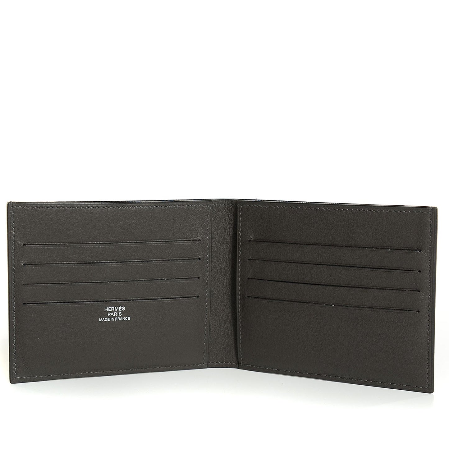 Veau Swift Silk Citizen Twill Wallet Etain Bleu de Malte