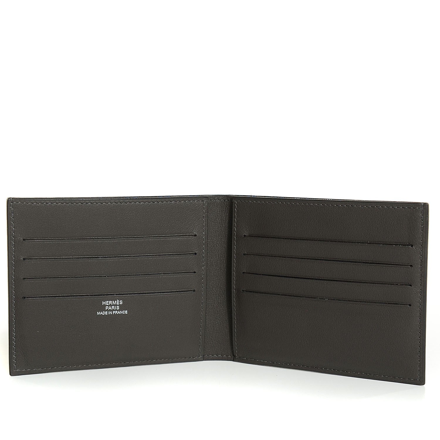 Hermes Veau Swift Silk Citizen Twill Wallet Etain Bleu de Malte 6 of 10