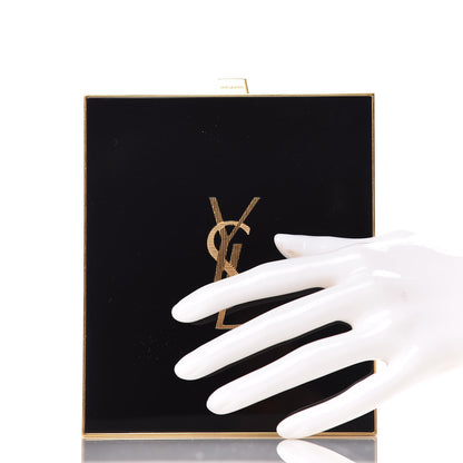 Saint Laurent Plexiglass Minaudiere Tuxedo Box Clutch Black 3 of 14