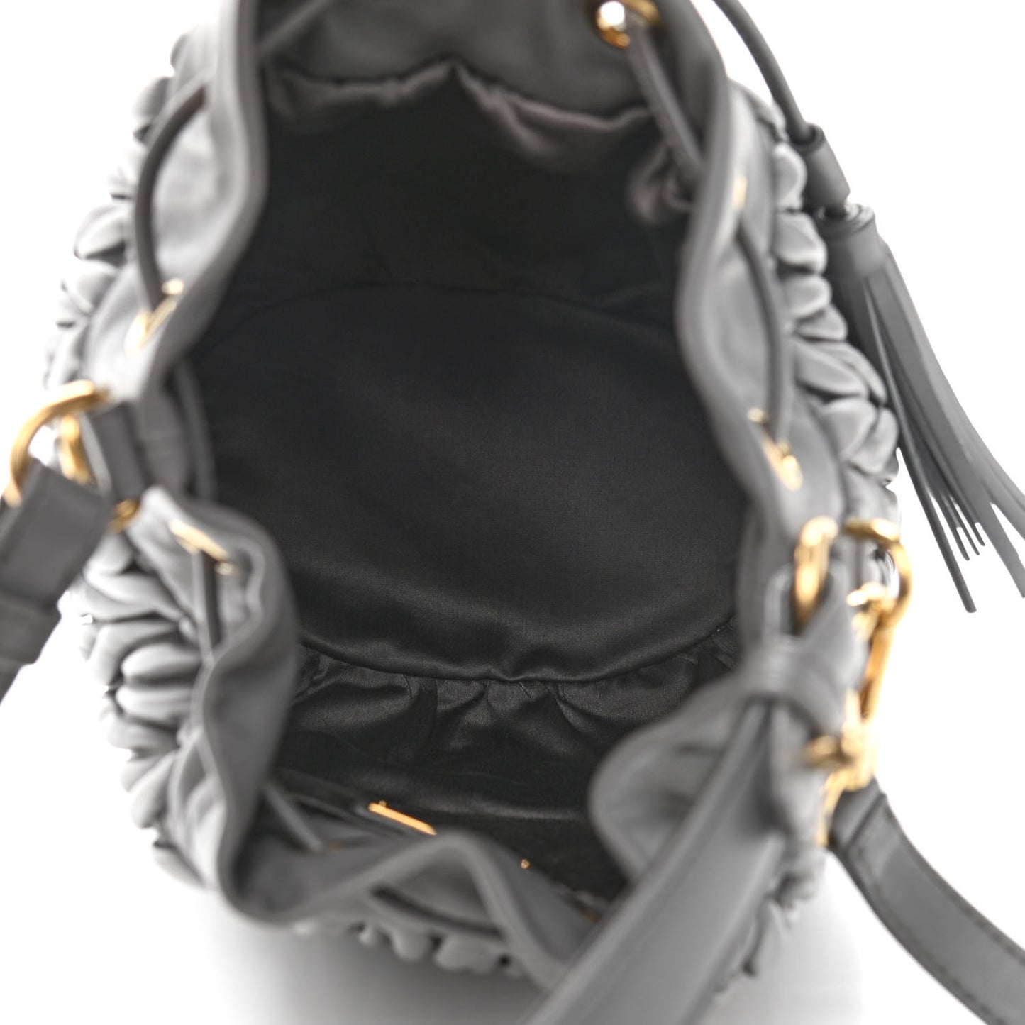 Nappa Matelasse Small Bucket Bag Marmo