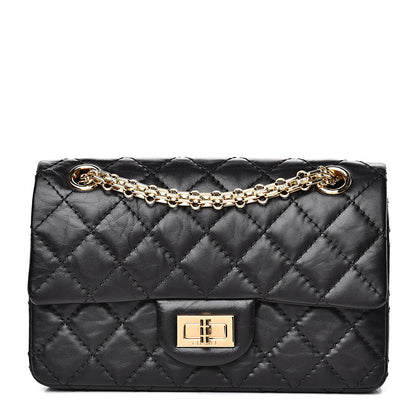Chanel Aged Calfskin Quilted 2.55 Reissue Mini Flap Black 1 of 8