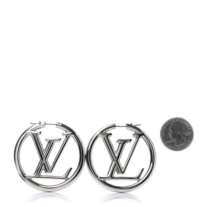 Louis Vuitton Palladium Louise Hoop Earrings Silver 2 of 3
