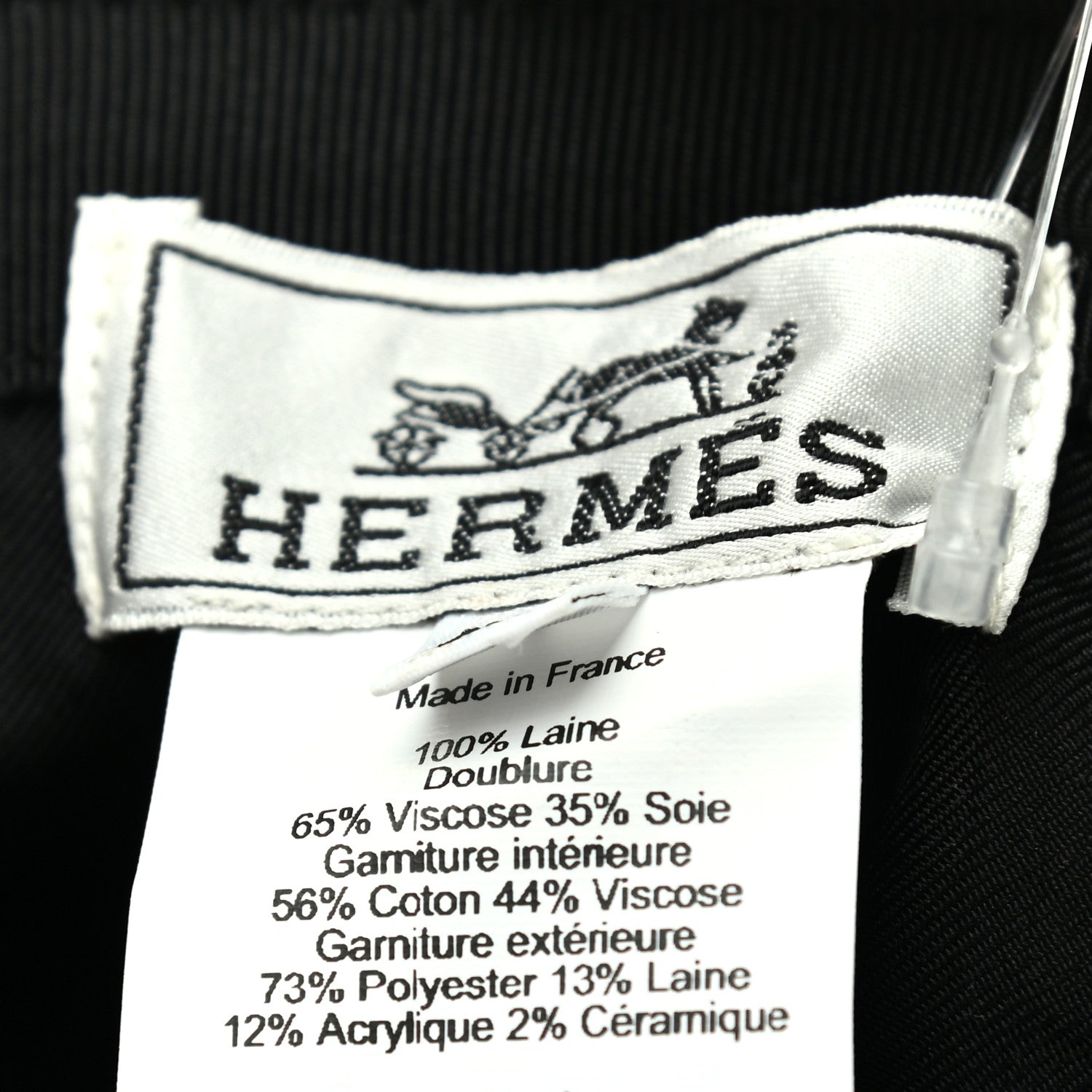 Hermes Wool Davis Varsity Cap 56 Black 8 of 9