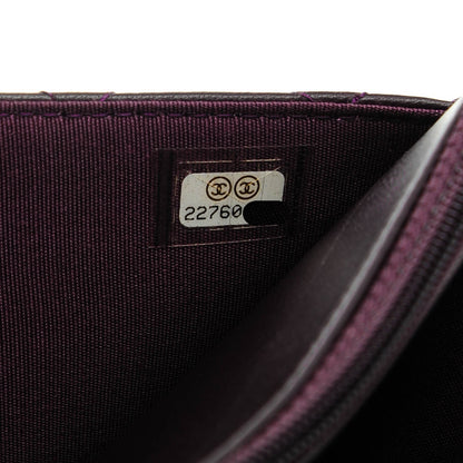 Chanel Lambskin Quilted Boy Wallet On Chain WOC Dark Purple 8 of 8