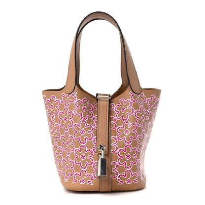 Hermes Swift Micro Lucky Daisy Picotin Lock Chai Rose White 1 of 11