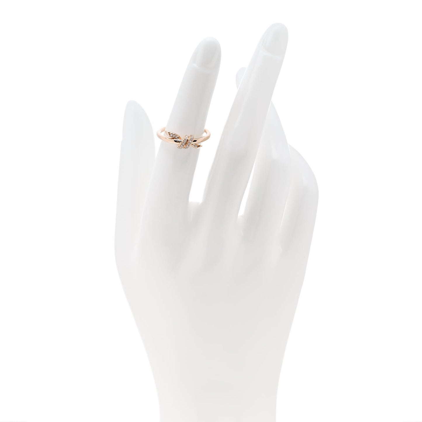 18K Rose Gold Diamond Small Knot Ring 50 5.5