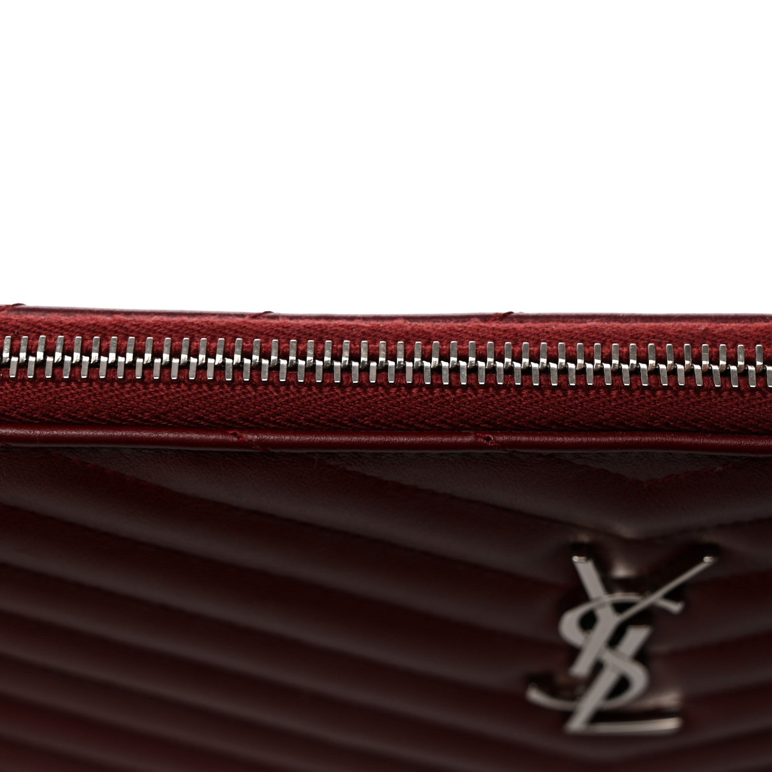 Saint Laurent Calfskin Matelasse Chevron Monogram Document Holder Rouge Legion 11 of 12