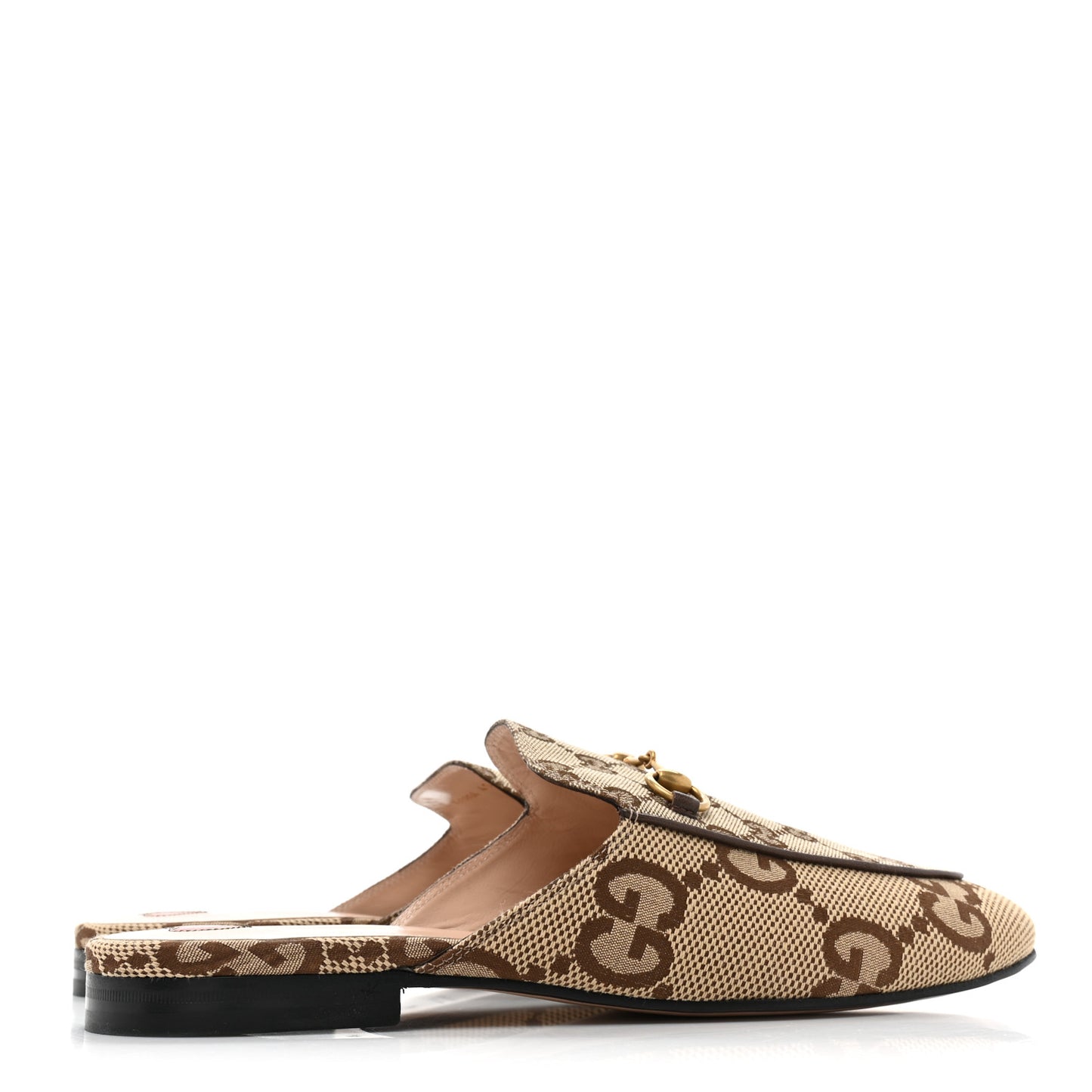 Monogram Jumbo GG Malaga Kid Womens Princetown Slippers 41 Camel Ebony New Acero Beige