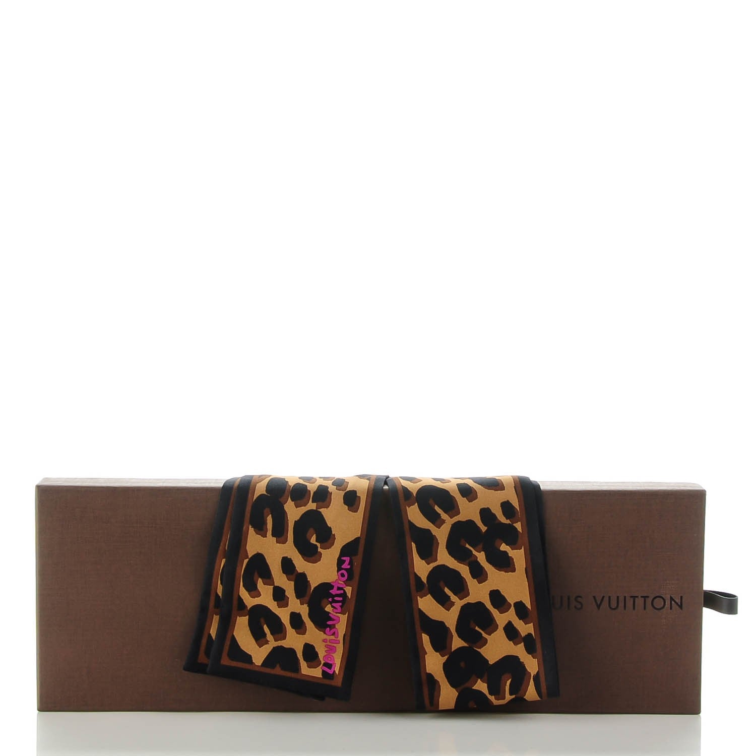 Louis Vuitton Silk Leopard Bandeau Scarf Marron 3 of 3