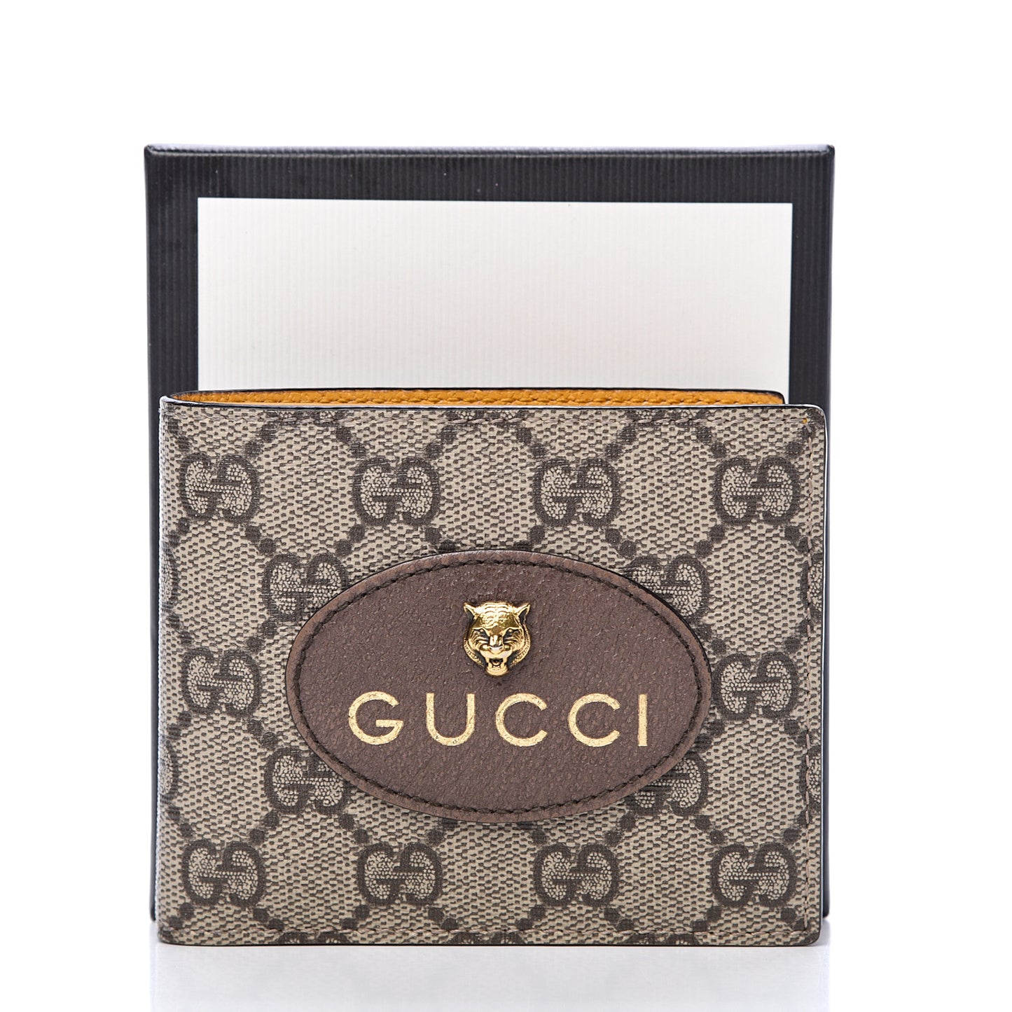 GG Supreme Monogram Neo Vintage Bi-Fold Wallet Beige Crop New Acero