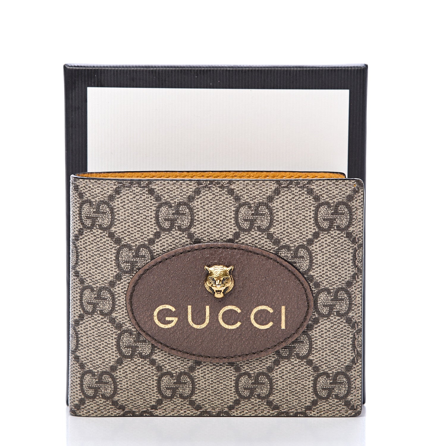 Gucci GG Supreme Monogram Neo Vintage Bi-Fold Wallet Beige Crop New Acero 7 of 7