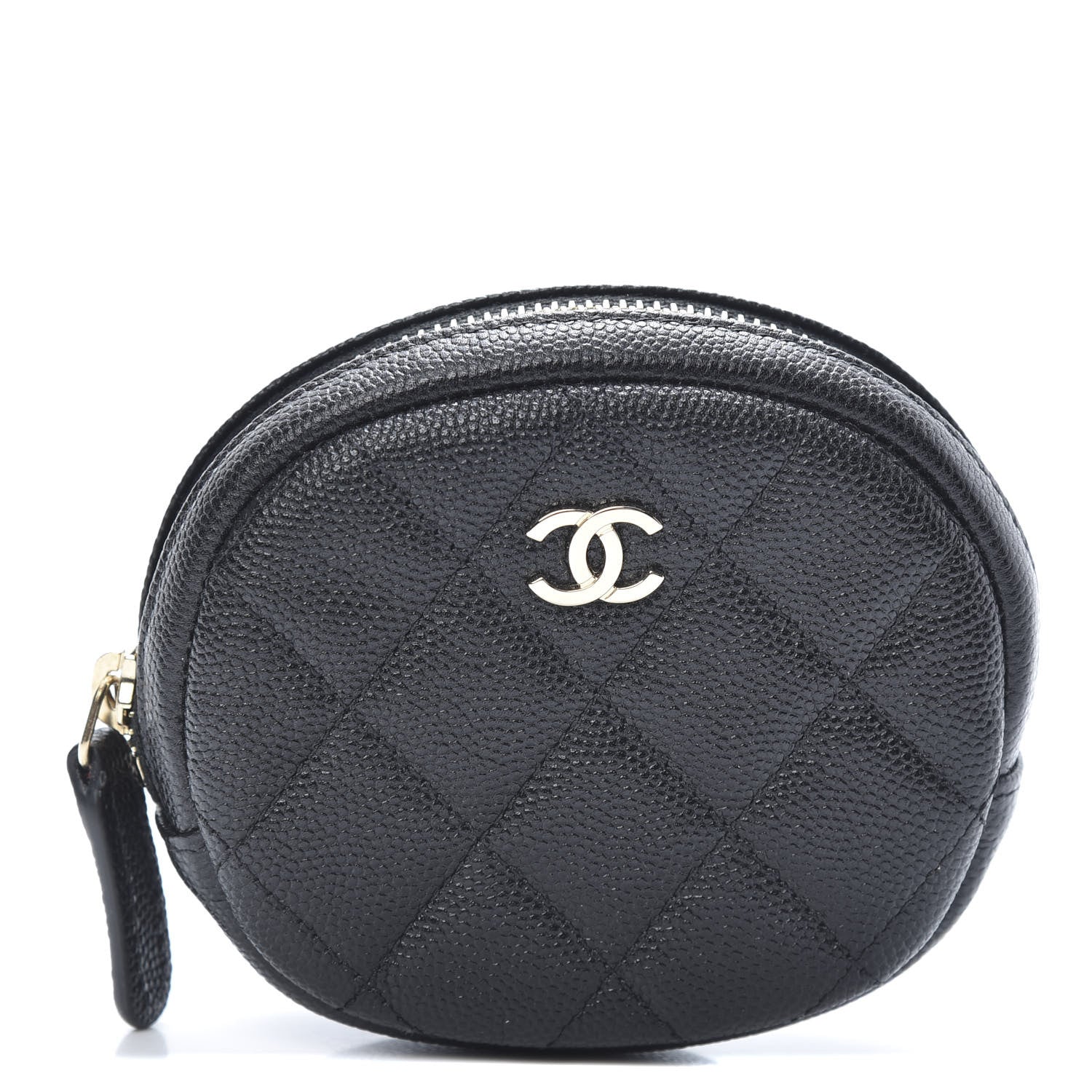 Chanel Caviar Quilted Zip Around Classic Coin Purse Black 1 of 8