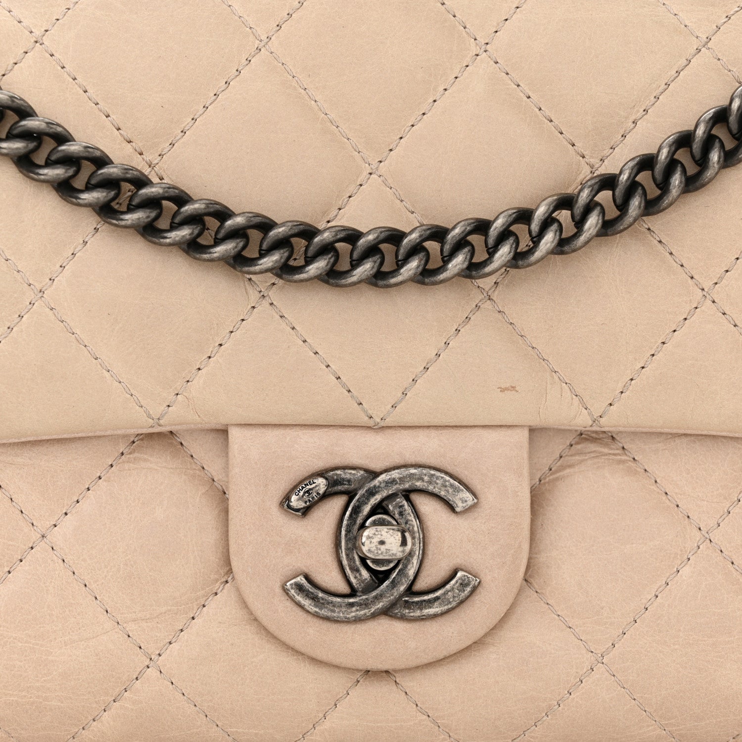 Chanel Glazed Calfskin Quilted Medium Duo Color Flap Light Pink 8 of 12