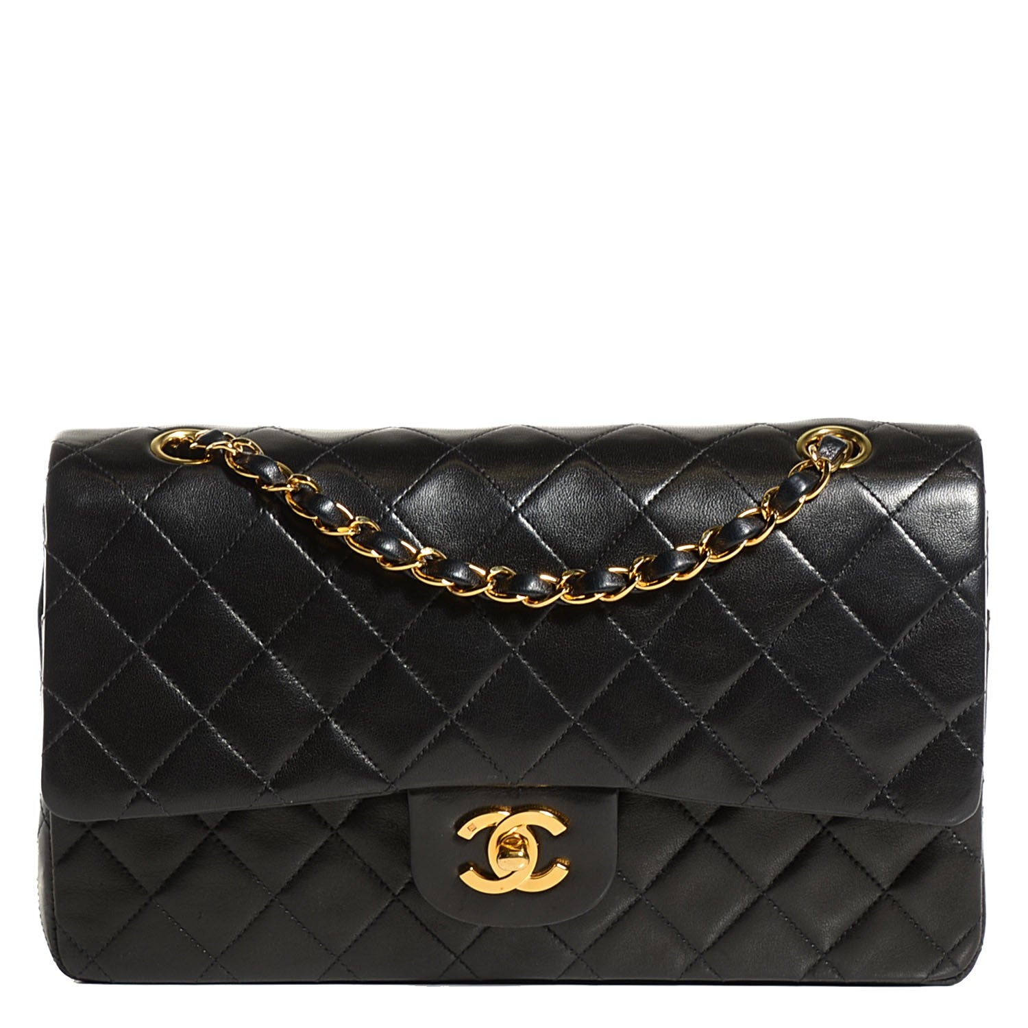 Chanel Lambskin Quilted Medium Double Flap Black 1 of 11