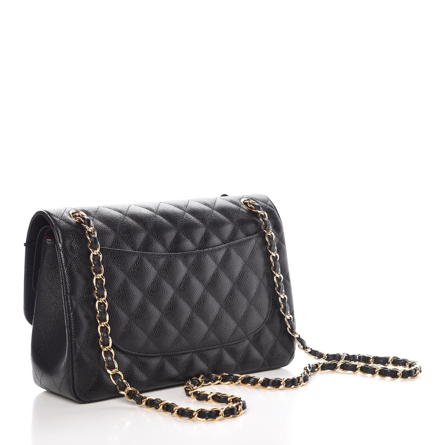 Caviar Quilted Jumbo Double Flap Black