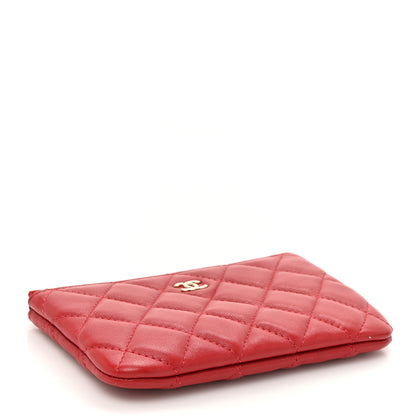 Chanel Lambskin Quilted Small Cosmetic Case Red 4 of 8