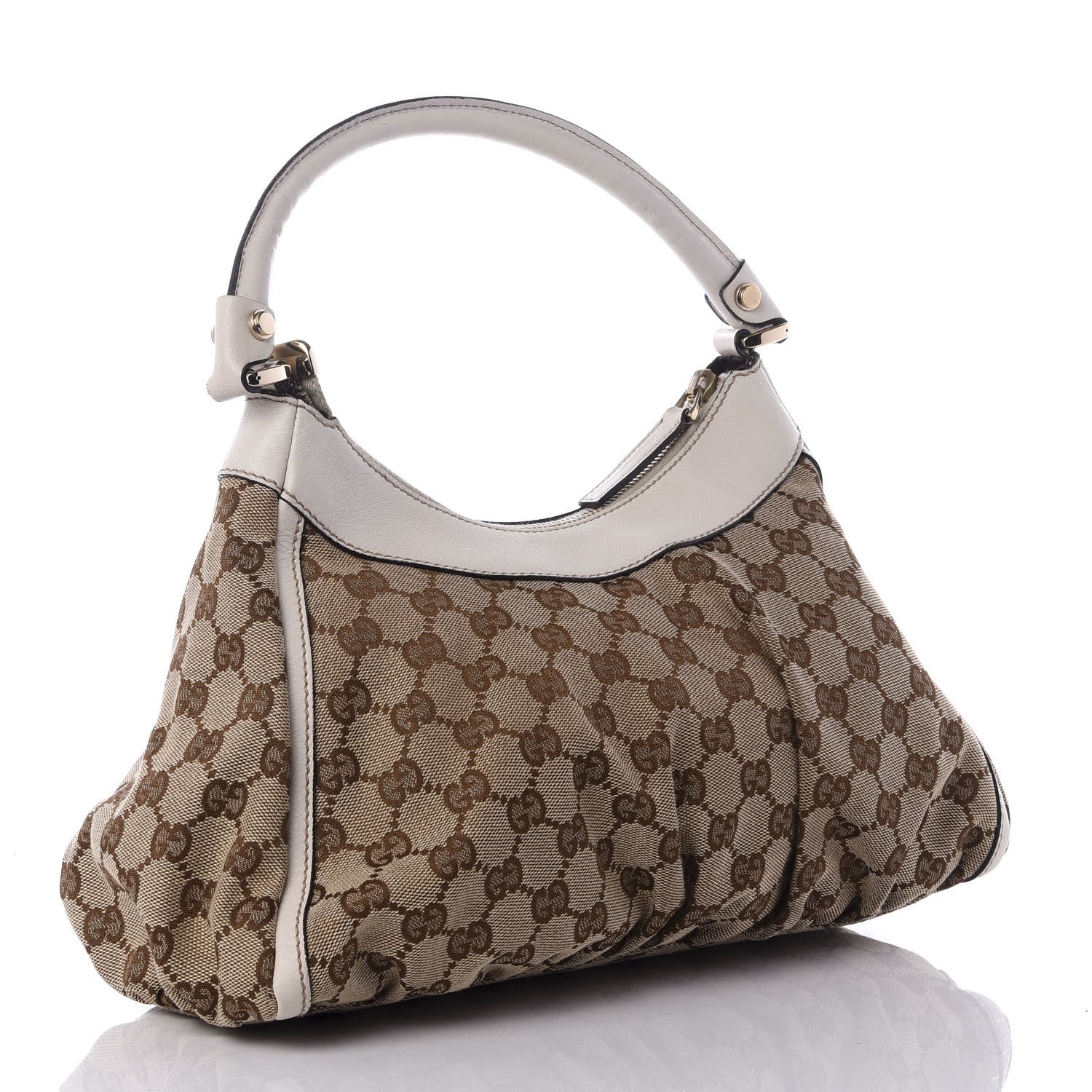 Gucci Monogram Medium D Gold Ring Hobo White 2 of 9