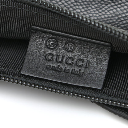Gucci Calfskin Lizard Embossed Boat Pochette Black 6 of 15