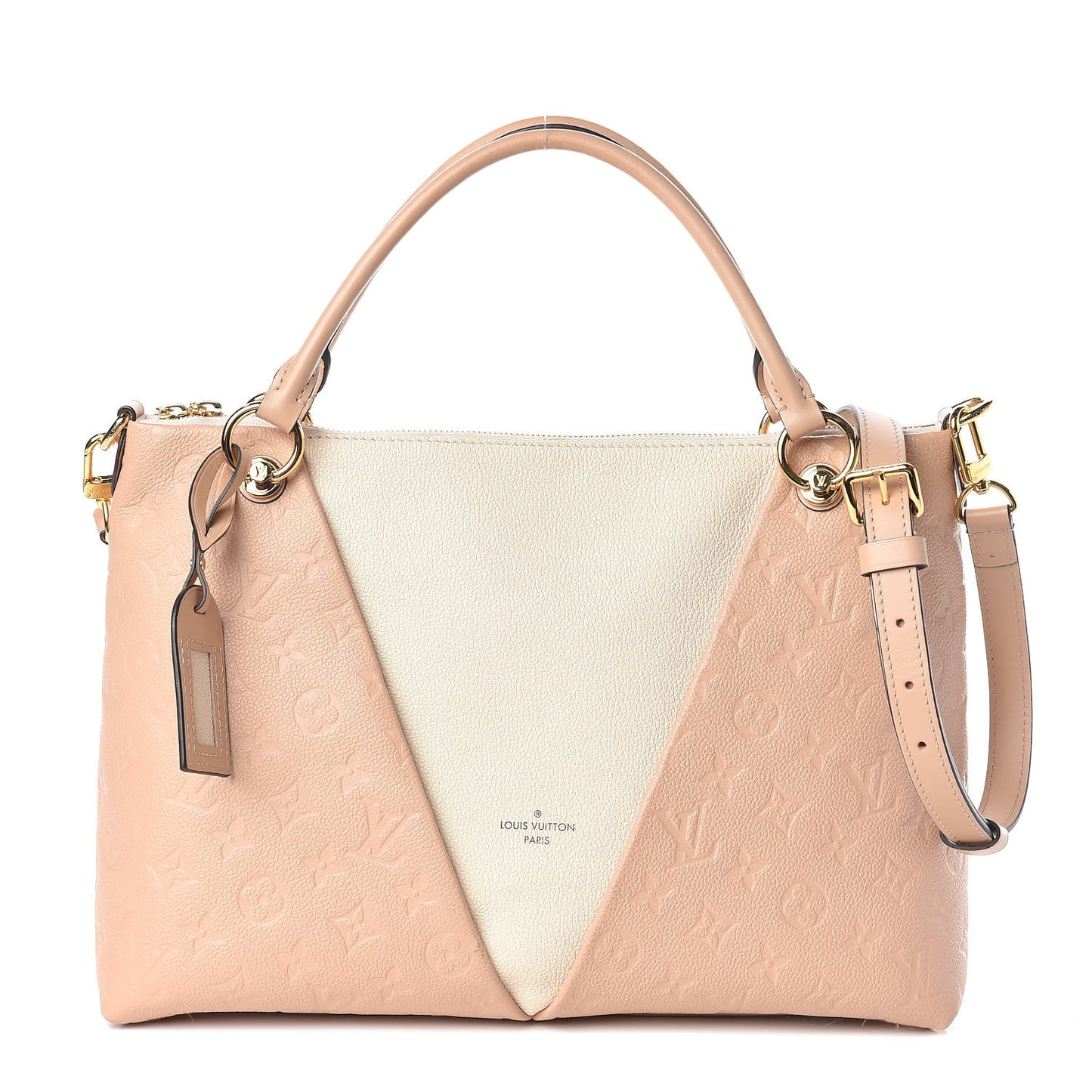 Empreinte V Tote MM Beige Rose Creme