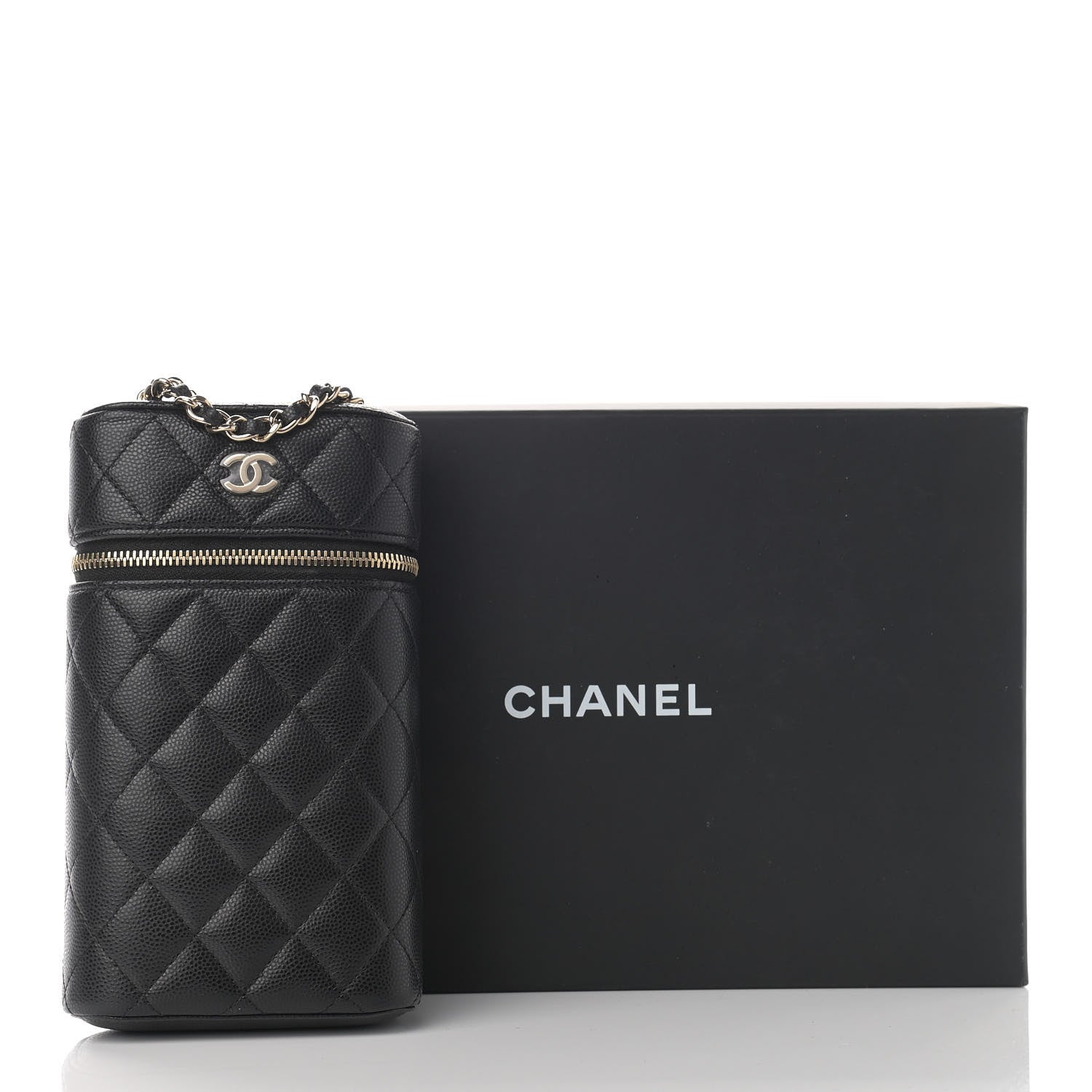 Chanel Caviar Quilted Phone Holder With Chain Black 11 of 11