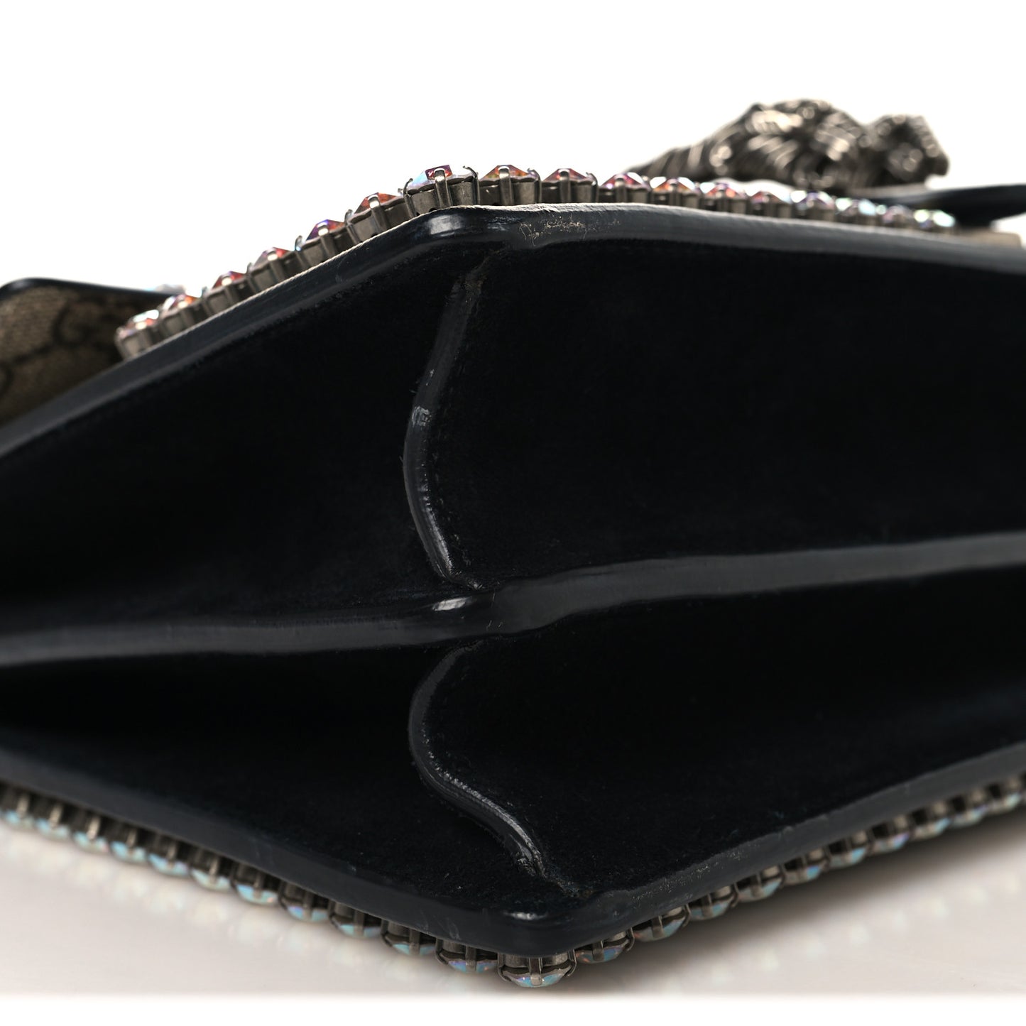 GG Supreme Monogram Crystal Small Dionysus Shoulder Bag Black