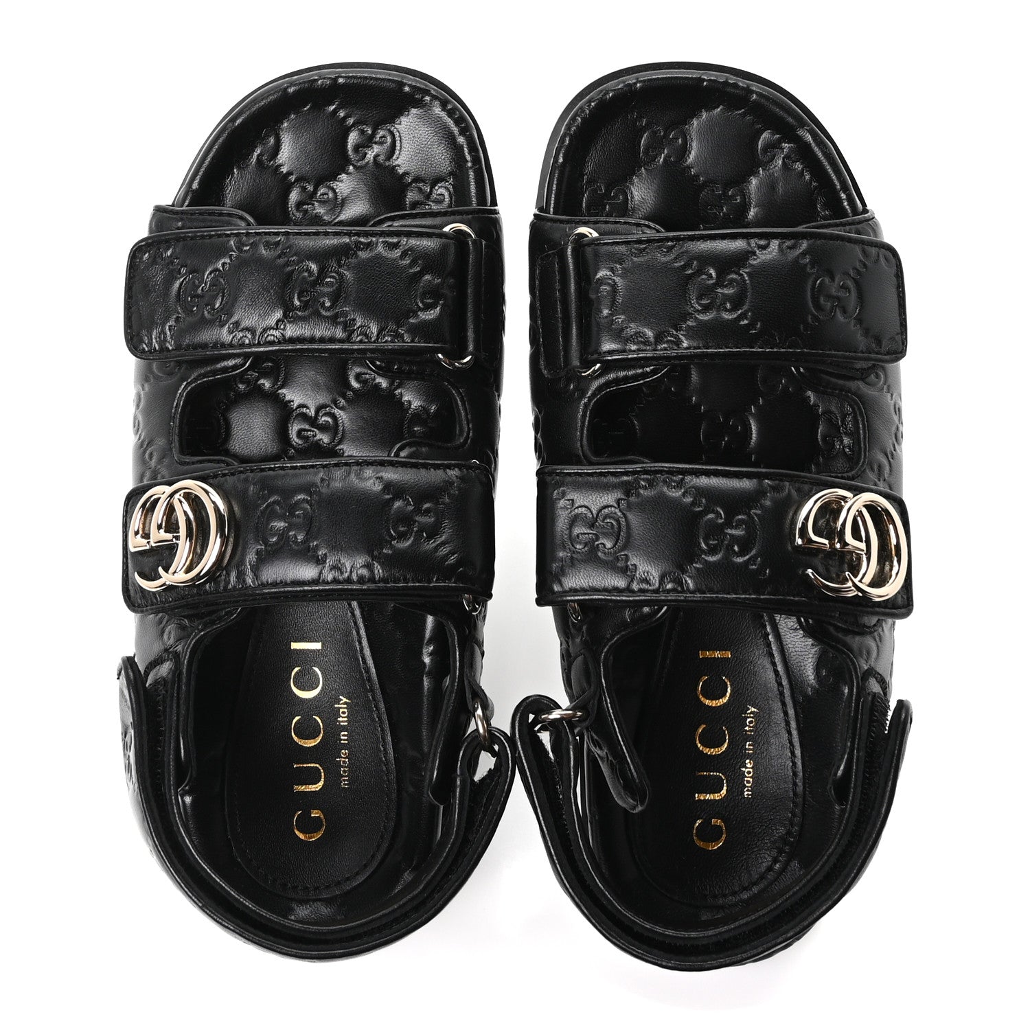 Gucci Guccissima GG Embossed Womens Sandals 37 Black 2 of 10