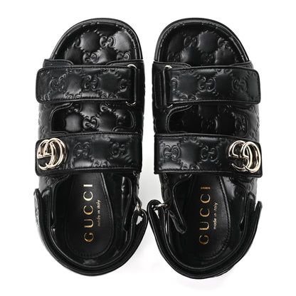 Gucci Guccissima GG Embossed Womens Sandals 37 Black 2 of 10