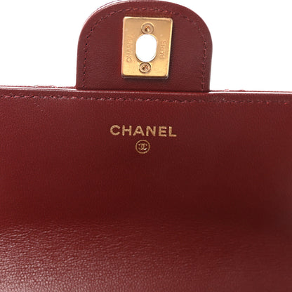 Chanel Lambskin Quilted Top Handle Clutch With Chain Burgundy 6 of 11