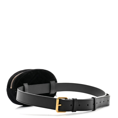 Gucci Velvet Matelasse GG Marmont Belt Bag 95 38 Black 3 of 15