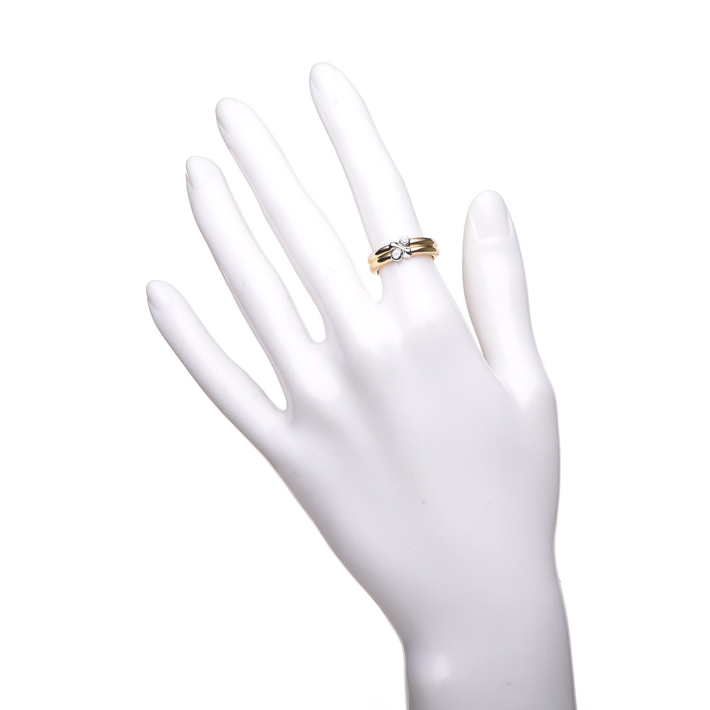 18K Yellow White Gold Diamond Signature X Ring 49 4.75