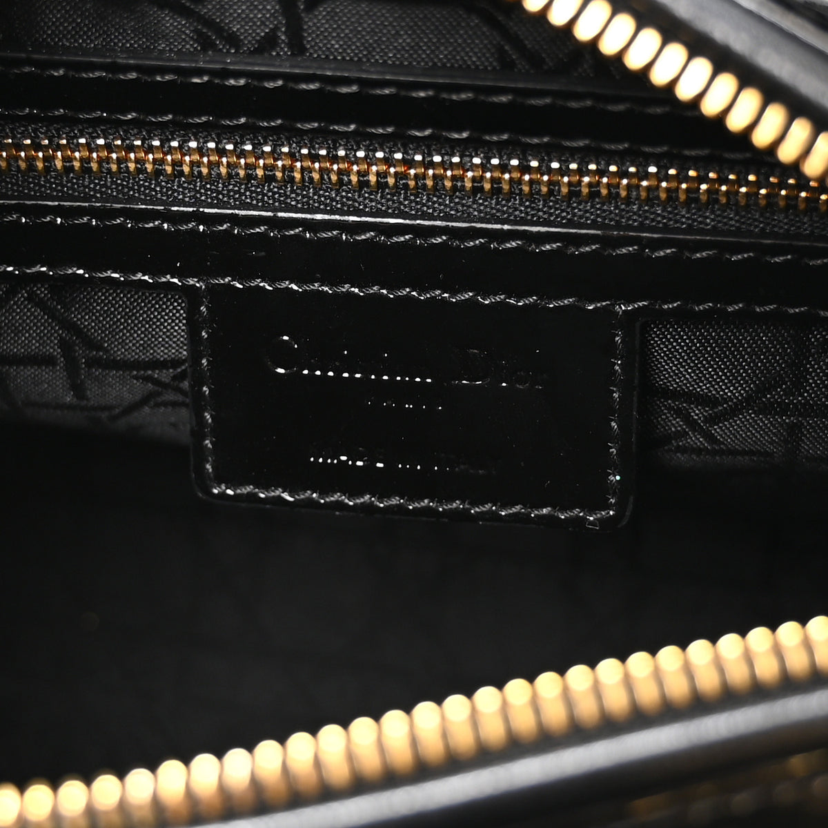 Patent Cannage Medium Lady Dior Black