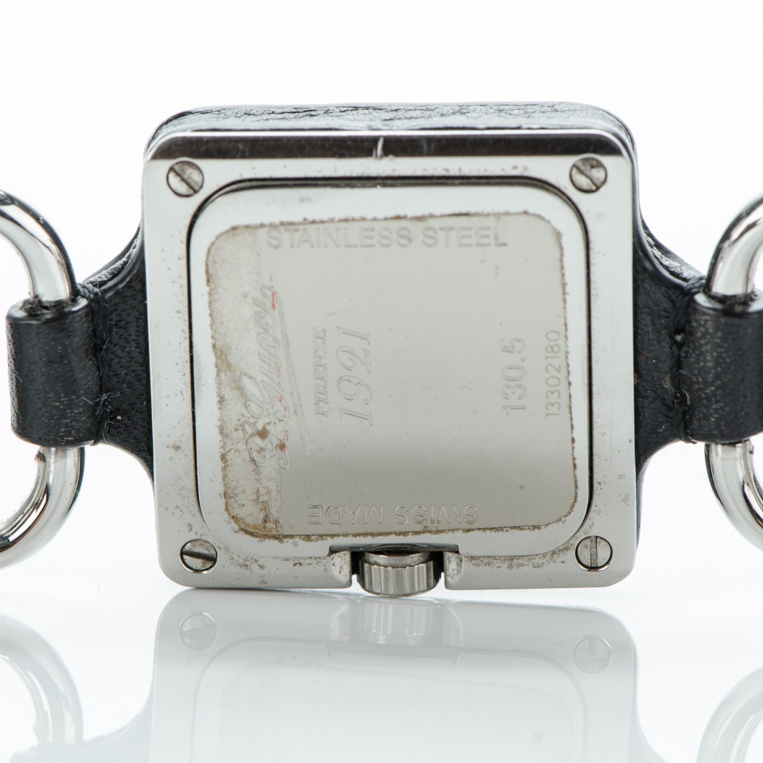 Gucci Stainless Steel Calfskin 25mm Firenze 1921 Horsebit Quartz Watch Black 5 of 7
