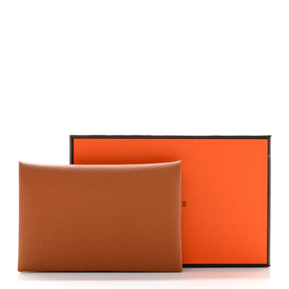 Hermes Epsom Calvi Card Case Gold 7 of 7