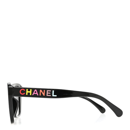 Chanel Acetate Polarized Butterfly Sunglasses 71548A Black 3 of 8
