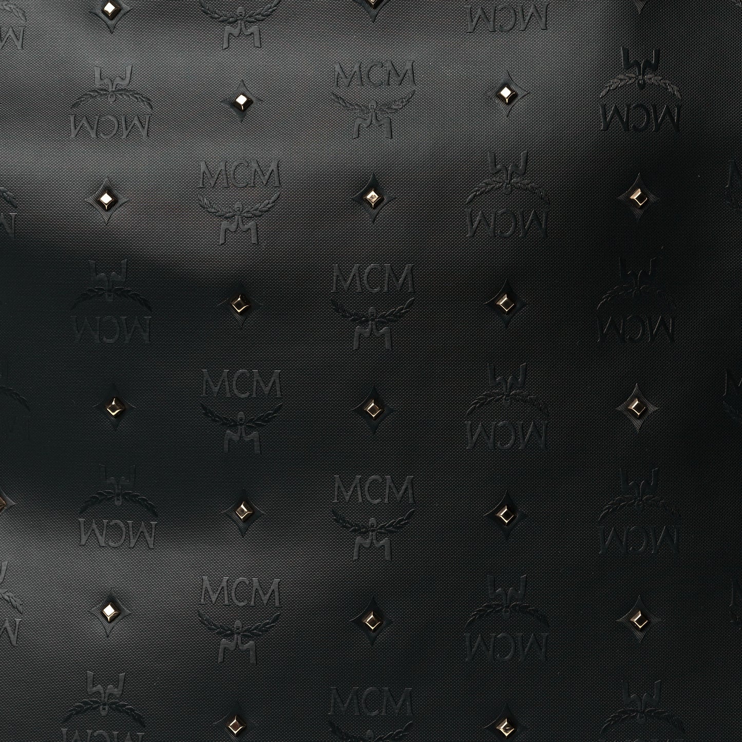 Coated Canvas Studded Shopper Tote Black