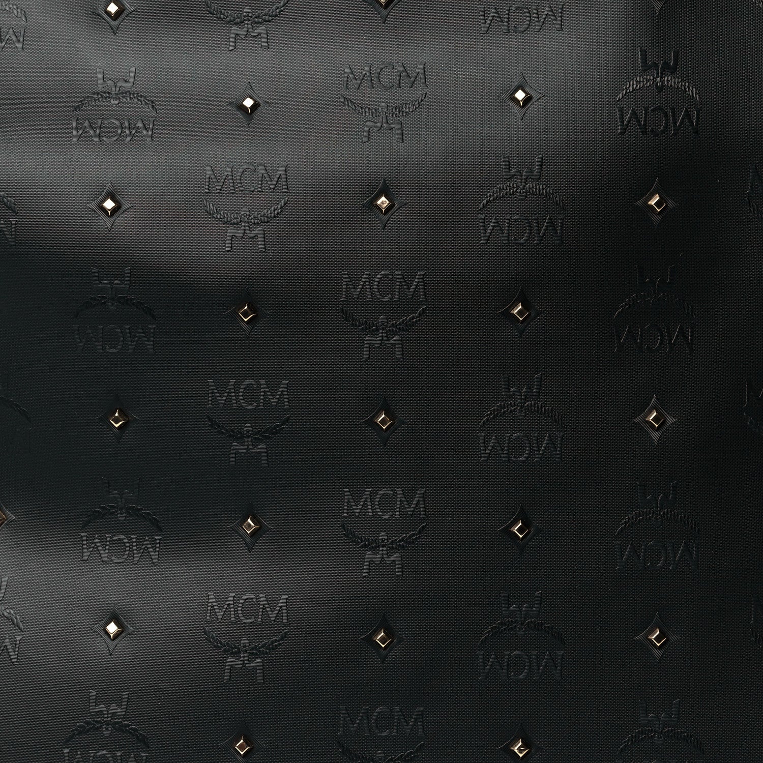 MCM Coated Canvas Studded Shopper Tote Black 7 of 9