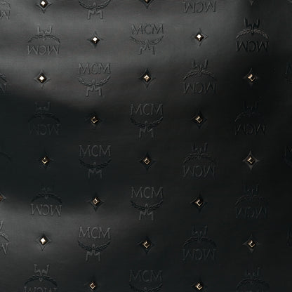 MCM Coated Canvas Studded Shopper Tote Black 7 of 9