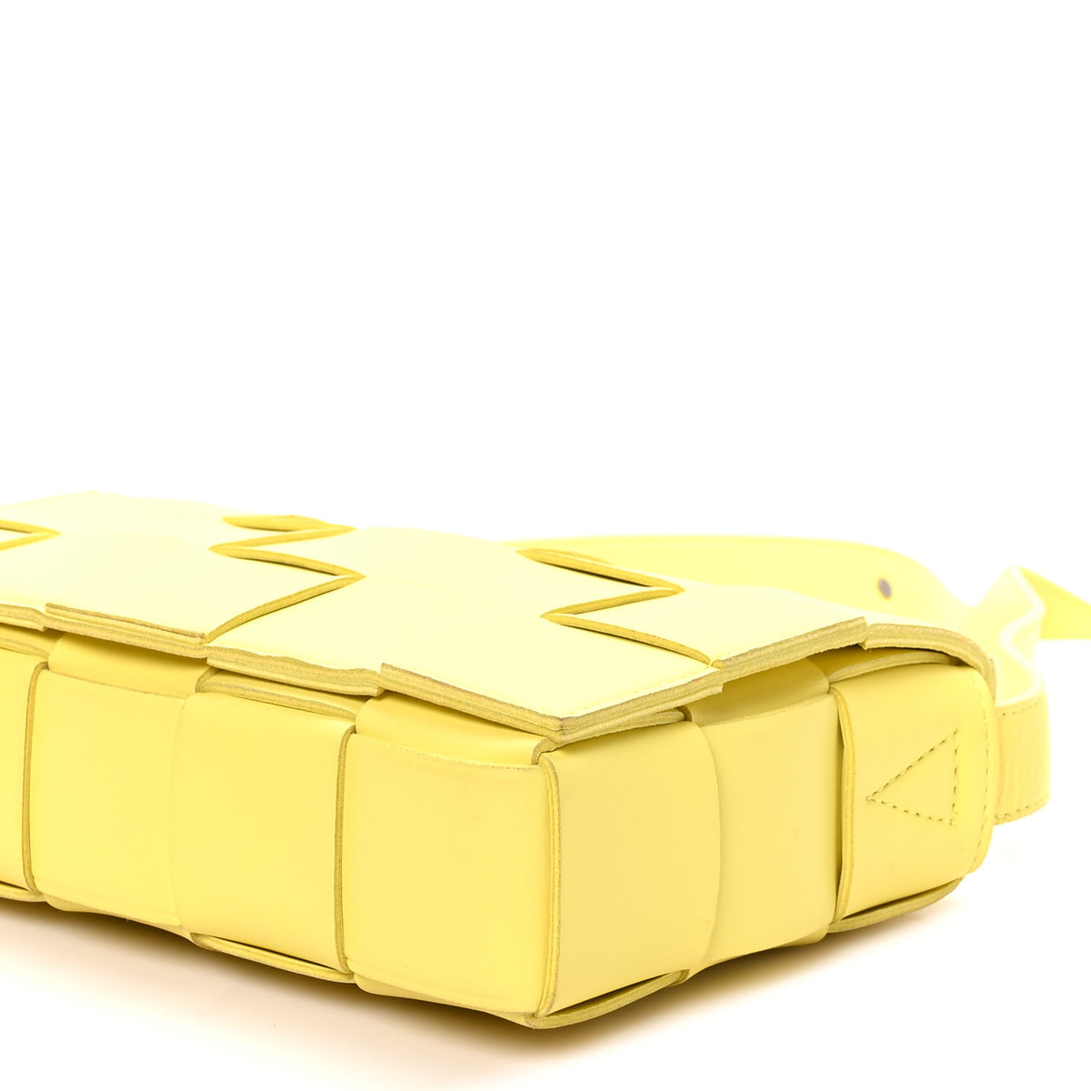 Lambskin Maxi Intrecciato Cassette Crossbody Bag Lemonade