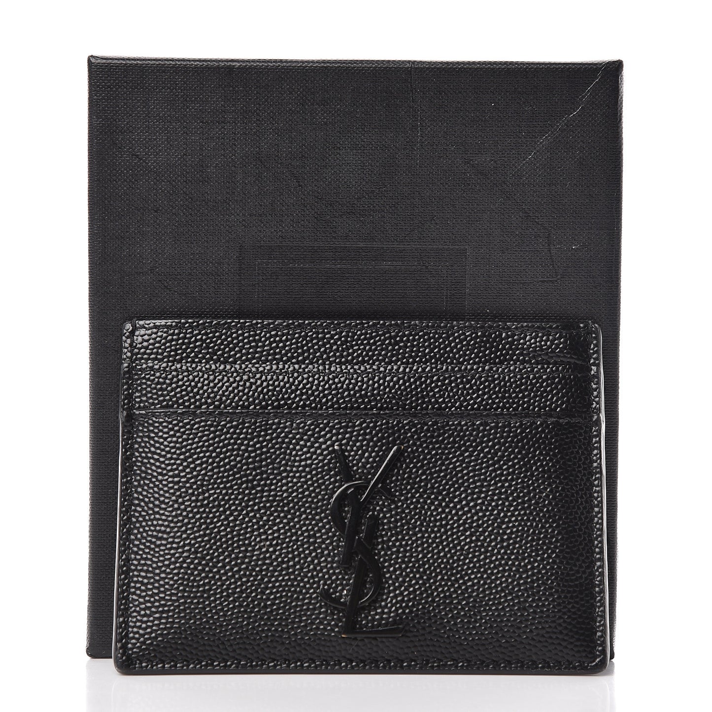 Grain De Poudre Monogram Credit Card Case Black