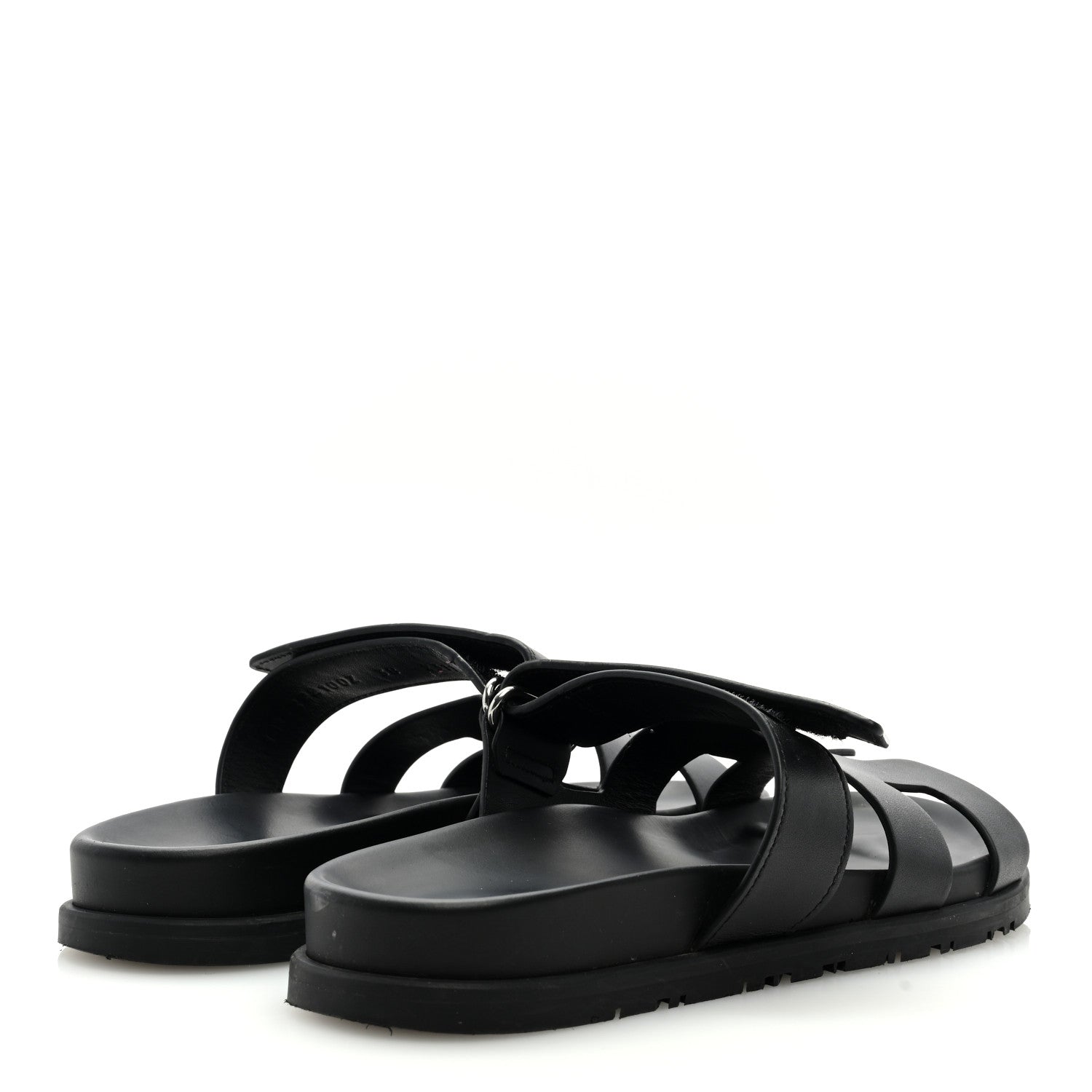 Hermes Calfskin Womens Chypre Sandals 38 Black 4 of 8