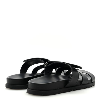 Hermes Calfskin Womens Chypre Sandals 38 Black 4 of 8