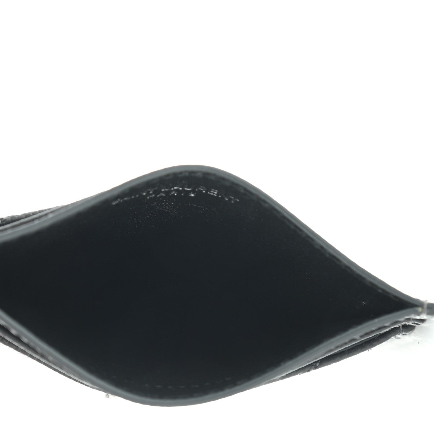 Saint Laurent Grain De Poudre Matelasse Chevron Monogram Credit Card Case Earth 5 of 7
