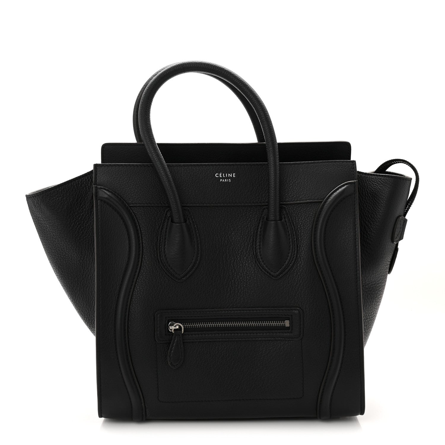 Celine Drummed Calfskin Mini Luggage Black 1 of 10