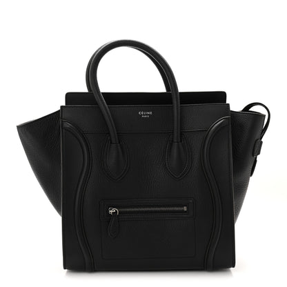 Celine Drummed Calfskin Mini Luggage Black 1 of 10